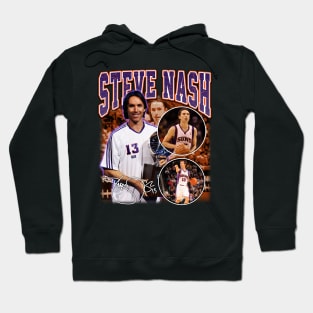 Steve Nash Basketball Legend Signature Vintage Graphic Retro Bootleg Style Hoodie